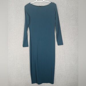 Wild Fable Long Sleeve Jersey Knit Midi Dress Size M Teal Long Sleeve Fall